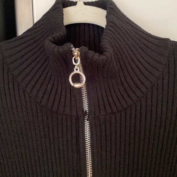 FATE by LFD black, midi, double zip, long sleeve cardigan, New w/o tags - Picture 4 of 5